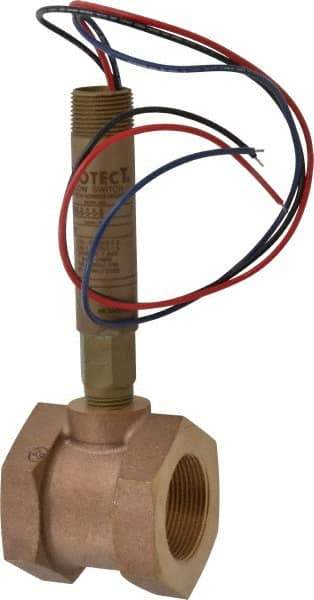 Dwyer - 2,000 psi, Brass Housing, Dwyer Flowtect Flow Switch - 6/5 GPM, Model V6 - Exact Industrial Supply