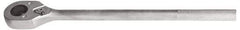 Proto - 1" Drive Pear Head Male/Female Drive Ratchet - Chrome Finish, 26" OAL, 24 Gear Teeth, Standard Head - Exact Industrial Supply