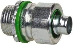 Cooper Crouse-Hinds - 3/8" Trade, Steel Threaded Straight Liquidtight Conduit Connector - Noninsulated - Exact Industrial Supply