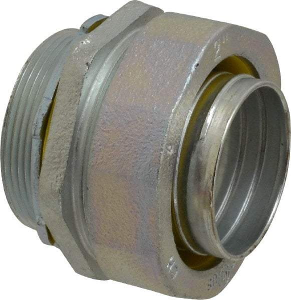 Cooper Crouse-Hinds - 2" Trade, Malleable Iron Threaded Straight Liquidtight Conduit Connector - Noninsulated - Exact Industrial Supply