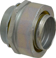 Cooper Crouse-Hinds - 2" Trade, Malleable Iron Threaded Straight Liquidtight Conduit Connector - Noninsulated - Exact Industrial Supply