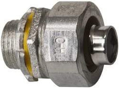 Cooper Crouse-Hinds - 1/2" Trade, Malleable Iron Threaded Straight Liquidtight Conduit Connector - Noninsulated - Exact Industrial Supply