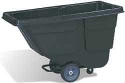 Rubbermaid - 300 Lb Load Capacity, 1/2 Cu Yd, Plastic Tilt Truck - 28" Wide x 56-3/4" Long x 38-5/8" High, Black - Exact Industrial Supply