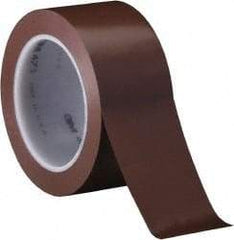 3M - Brown Solid Color Vinyl Tape - 2" Wide x 108' Long x 5.2 mil Thick, General Traffic - Exact Industrial Supply