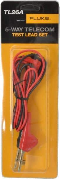Fluke - Black/Red Electrical Test Equipment Leads Set - Use with Blade-Shaped Terminals, Gripping Terminals, Penetrating Larger Gauge Wires, Piercing Small Gauge (22-28 AWG) Wires, Threaded Terminals, Wire-Wrapped Terminals - Exact Industrial Supply