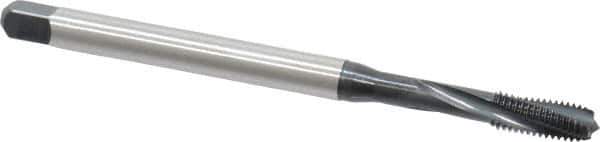 Emuge - #8-32 UNC, 3 Flute, 15° Helix, Modified Bottoming Chamfer, Nitride/Oxide Finish, Cobalt Spiral Flute STI Tap - Right Hand Flute, 3.15" OAL, 0.22" Shank Diam, 0.512" Thread Length, 3BX Class of Fit, Series Rekord D-Ti - Exact Industrial Supply
