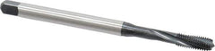 Emuge - #8-32 UNC, 3 Flute, 15° Helix, Modified Bottoming Chamfer, Nitride/Oxide Finish, Cobalt Spiral Flute STI Tap - Right Hand Flute, 3.15" OAL, 0.22" Shank Diam, 0.512" Thread Length, 3BX Class of Fit, Series Rekord D-Ti - Exact Industrial Supply