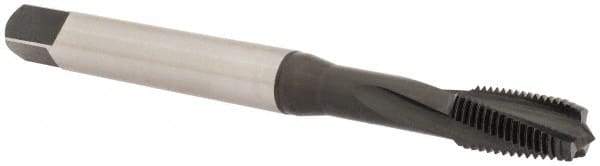 Emuge - 5/16-24 UNF, 3 Flute, 15° Helix, Modified Bottoming Chamfer, Nitride/Oxide Finish, Cobalt Spiral Flute STI Tap - Right Hand Flute, 3-15/16" OAL, 0.381" Shank Diam, 0.709" Thread Length, 3BX Class of Fit, Series Rekord D-Ti - Exact Industrial Supply