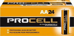 Duracell - Size AA, Alkaline, 144 Pack, Standard Battery - 1.5 Volts, Button Tab Terminal - Exact Industrial Supply