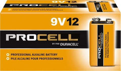 Duracell - Size 9V, Alkaline, 72 Pack, Standard Battery - 9 Volts, Snap Terminal - Exact Industrial Supply