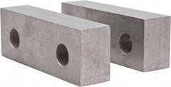 Gibraltar - 4-1/8" Wide x 1-1/2" High x 1" Thick, Flat/No Step Vise Jaw - Soft, Aluminum, Fixed Jaw, Compatible with 4" Vises - Exact Industrial Supply