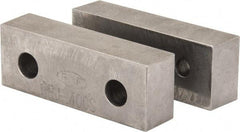 Gibraltar - 4-1/8" Wide x 1-1/2" High x 1" Thick, Flat/No Step Vise Jaw - Soft, Steel, Fixed Jaw, Compatible with 4" Vises - Exact Industrial Supply