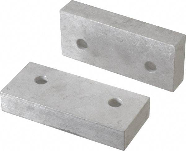 Gibraltar - 4-1/8" Wide x 1-3/4" High x 3/4" Thick, Flat/No Step Vise Jaw - Soft, Aluminum, Fixed Jaw, Compatible with 4" Vises - Exact Industrial Supply