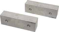 Gibraltar - 6-1/8" Wide x 2" High x 1-1/2" Thick, Flat/No Step Vise Jaw - Soft, Aluminum, Fixed Jaw, Compatible with 6" Vises - Exact Industrial Supply