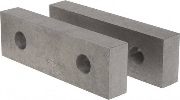 Gibraltar - 8-1/8" Wide x 2-1/2" High x 1-1/4" Thick, Flat/No Step Vise Jaw - Soft, Aluminum, Fixed Jaw, Compatible with 8" Vises - Exact Industrial Supply