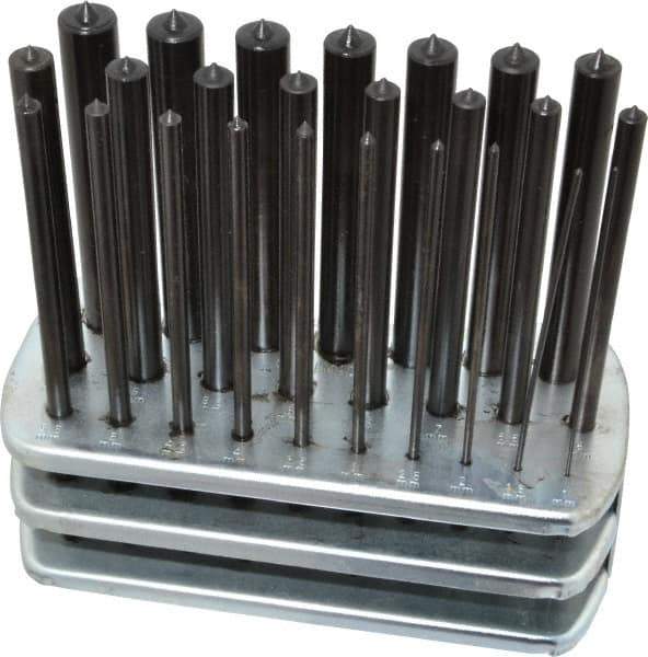 Spellmaco - 25 Piece, 1 to 13mm, Transfer Punch Set - Exact Industrial Supply