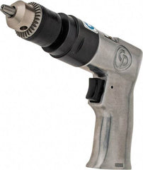 Chicago Pneumatic - 3/8" Keyed Chuck - Pistol Grip Handle, 2,400 RPM, 1.94 LPS, 4.1 CFM, 0.5 hp, 90 psi - Exact Industrial Supply
