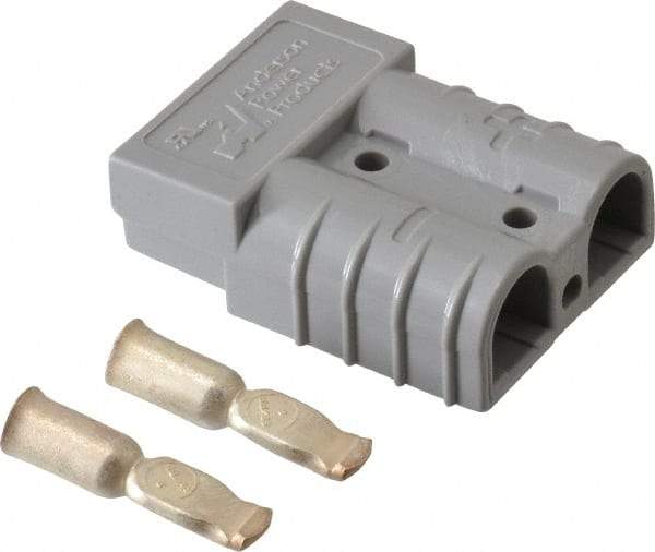 Made in USA - 6 AWG, 600 V, 50 A, Battery Connector - Gray - Exact Industrial Supply