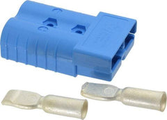 Made in USA - 2/0 AWG, 600 V, 350 A, Battery Connector - Blue - Exact Industrial Supply