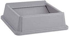 Rubbermaid - Square Lid for Use with 35 & 50 Gal Square Trash Cans - Gray, High-Impact Polystyrene, For Untouchable Trash Cans - Exact Industrial Supply