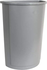 Rubbermaid - 21 Gal Gray Half-Round Trash Can - Polyethylene, 28" High x 21" Long x 11" Wide - Exact Industrial Supply