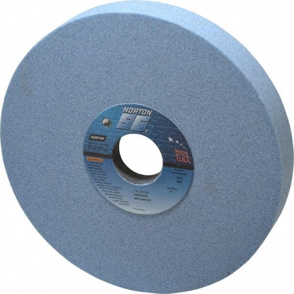 Norton - 7" Diam x 1-1/4" Hole x 1" Thick, K Hardness, 60 Grit Surface Grinding Wheel - Ceramic, Type 5, Medium Grade, 3,600 Max RPM, Vitrified Bond, One-Side Recess - Exact Industrial Supply