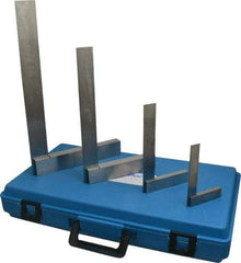 Fowler - 4 Piece, 3, 4, 6, 8 Inch Base Length, 4, 6, 9, 12 Inch Blade Length, Square Set - Steel - Exact Industrial Supply