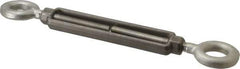 Made in USA - 2,200 Lb Load Limit, 1/2" Thread Diam, 6" Take Up, Stainless Steel Eye & Eye Turnbuckle - 7-1/2" Body Length, 3/4" Neck Length, 13" Closed Length - Exact Industrial Supply