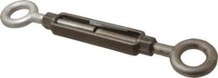 Made in USA - 5,200 Lb Load Limit, 3/4" Thread Diam, 6" Take Up, Stainless Steel Eye & Eye Turnbuckle - 8-1/8" Body Length, 1-1/16" Neck Length, 17-3/4" Closed Length - Exact Industrial Supply