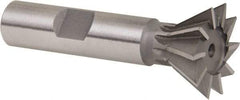 Whitney Tool Co. - 1" Diam x 7/16" Width of Cut, 60° Included Angle, Cobalt Dovetail Cutter - 1/2" Shank Diam, 2-1/2" Overall Length, Weldon Flat, Uncoated - Exact Industrial Supply