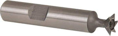 Whitney Tool Co. - 3/8" Diam x 1/8" Width of Cut, 45° Included Angle, High Speed Steel Dovetail Cutter - 3/8" Shank Diam, 1-15/16" Shank Length, 2-1/8" Overall Length, Weldon Flat, Uncoated - Exact Industrial Supply