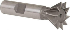 Whitney Tool Co. - 1" Diam x 7/16" Width of Cut, 60° Included Angle, High Speed Steel Dovetail Cutter - 1/2" Shank Diam, 2-1/2" Overall Length, Weldon Flat, Uncoated - Exact Industrial Supply
