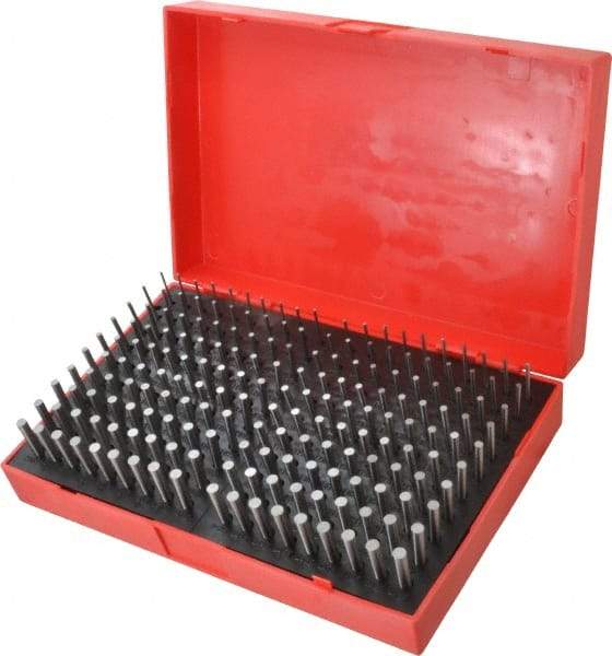 Value Collection - 190 Piece, 0.0615-0.2505 Inch Diameter Plug and Pin Gage Set - Plus 0.0002 Inch Tolerance, Class ZZ - Exact Industrial Supply