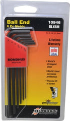 Bondhus - 6 Piece L-Key Ball End Hex Key Set - Exact Industrial Supply