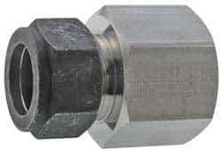 Parker - 3/4" OD, Stainless Steel Female Connector - 1-1/16" Hex, Comp x FNPT Ends - Exact Industrial Supply