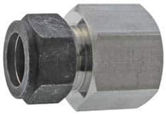 Parker - 5/8" OD, Stainless Steel Female Connector - 15/16" Hex, Comp x FNPT Ends - Exact Industrial Supply