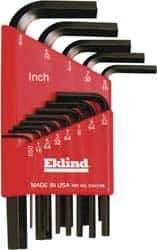 Eklind - 13 Piece L-Key Hex Key Set - Hex Range 0.05 to 3/8" - Exact Industrial Supply
