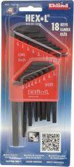Eklind - 18 Piece L-Key Hex Key Set - Exact Industrial Supply