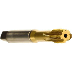 Emuge - 1/4-20 UNC 2BX Modified Bottoming Thread Forming Tap - Cobalt, TiN Finish, 3.15" OAL, 0.669" Thread Length, Right Hand Thread, Series Druck - Exact Industrial Supply