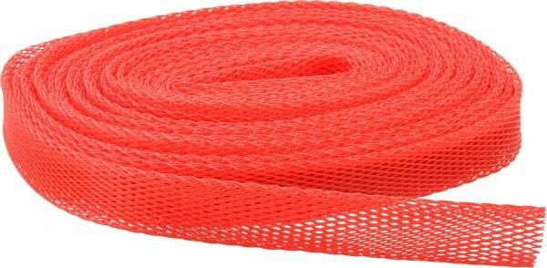 Huot - 50 Ft Long, Stretchable, Protection Mesh Sleeving - Red, 1-1/2" OD - Exact Industrial Supply
