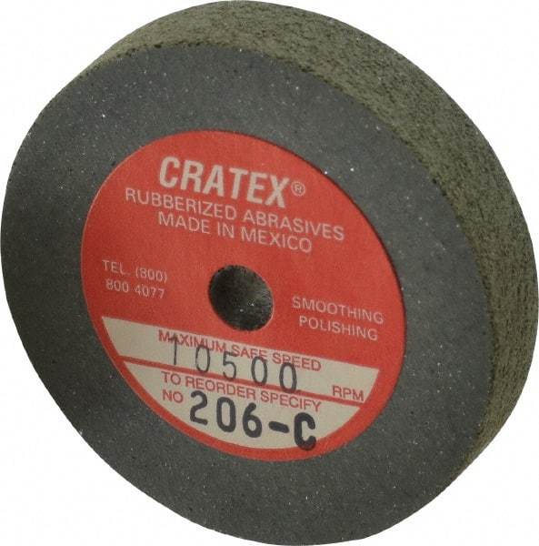 Cratex - 2" Diam x 1/4" Hole x 3/8" Thick, Surface Grinding Wheel - Silicon Carbide, Coarse Grade, 10,500 Max RPM, Rubber Bond, No Recess - Exact Industrial Supply