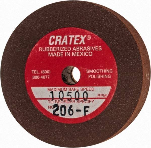Cratex - 2" Diam x 1/4" Hole x 3/8" Thick, Surface Grinding Wheel - Silicon Carbide, Fine Grade, 10,500 Max RPM, Rubber Bond, No Recess - Exact Industrial Supply