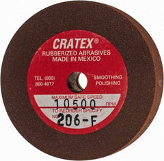 Cratex - 2" Diam x 1/4" Hole x 3/8" Thick, Surface Grinding Wheel - Silicon Carbide, Fine Grade, 10,500 Max RPM, Rubber Bond, No Recess - Exact Industrial Supply