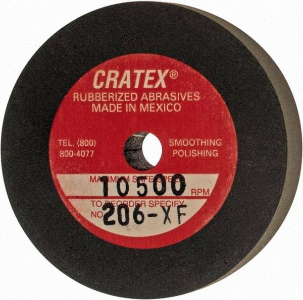 Cratex - 2" Diam x 1/4" Hole x 3/8" Thick, Surface Grinding Wheel - Silicon Carbide, Extra Fine Grade, 10,500 Max RPM, Rubber Bond, No Recess - Exact Industrial Supply