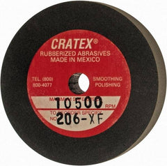 Cratex - 2" Diam x 1/4" Hole x 3/8" Thick, Surface Grinding Wheel - Silicon Carbide, Extra Fine Grade, 10,500 Max RPM, Rubber Bond, No Recess - Exact Industrial Supply