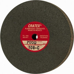 Cratex - 3" Diam x 1/4" Hole x 1/2" Thick, Surface Grinding Wheel - Silicon Carbide, Coarse Grade, 7,000 Max RPM, Rubber Bond, No Recess - Exact Industrial Supply