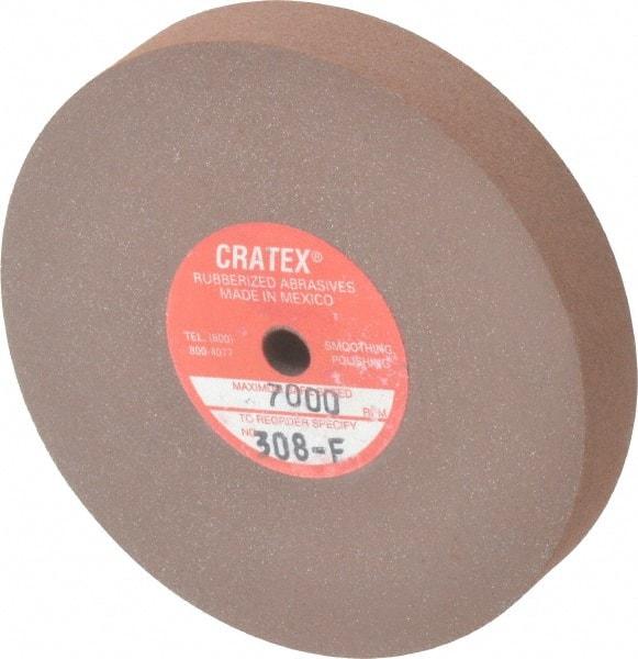Cratex - 3" Diam x 1/4" Hole x 1/2" Thick, Surface Grinding Wheel - Silicon Carbide, Fine Grade, 7,000 Max RPM, Rubber Bond, No Recess - Exact Industrial Supply