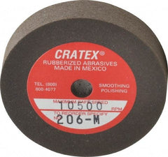 Cratex - 2" Diam x 1/4" Hole x 3/8" Thick, Surface Grinding Wheel - Silicon Carbide, Medium Grade, 10,500 Max RPM, Rubber Bond, No Recess - Exact Industrial Supply