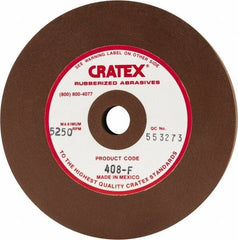 Cratex - 4" Diam x 1/2" Hole x 1/2" Thick, Surface Grinding Wheel - Silicon Carbide, Fine Grade, 5,250 Max RPM, Rubber Bond, No Recess - Exact Industrial Supply