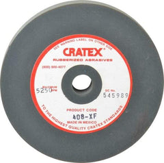 Cratex - 4" Diam x 1/2" Hole x 1/2" Thick, Surface Grinding Wheel - Silicon Carbide, Extra Fine Grade, 5,250 Max RPM, Rubber Bond, No Recess - Exact Industrial Supply